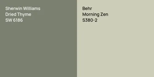 SW 6186 Dried Thyme vs S380-2 Morning Zen