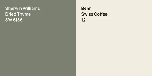 SW 6186 Dried Thyme vs 12 Swiss Coffee