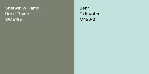 SW 6186 Dried Thyme vs M450-2 Tidewater