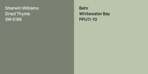 SW 6186 Dried Thyme vs PPU11-10 Whitewater Bay