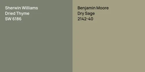 SW 6186 Dried Thyme vs 2142-40 Dry Sage