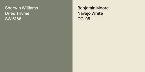 SW 6186 Dried Thyme vs OC-95 Navajo White