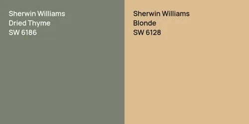 SW 6186 Dried Thyme vs SW 6128 Blonde