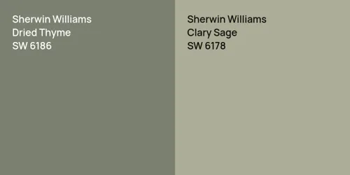 SW 6186 Dried Thyme vs SW 6178 Clary Sage