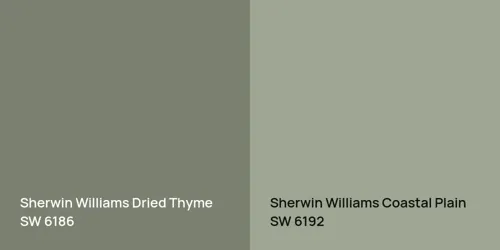 SW 6186 Dried Thyme vs SW 6192 Coastal Plain