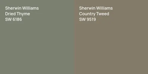 SW 6186 Dried Thyme vs SW 9519 Country Tweed