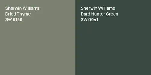 SW 6186 Dried Thyme vs SW 0041 Dard Hunter Green