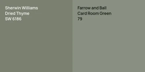 SW 6186 Dried Thyme vs 79 Card Room Green