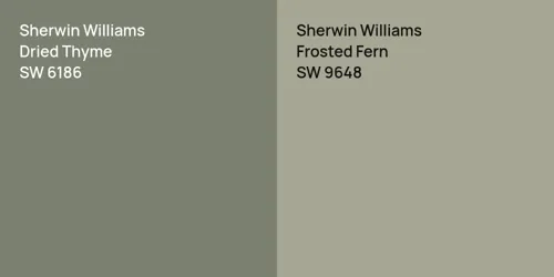 SW 6186 Dried Thyme vs SW 9648 Frosted Fern