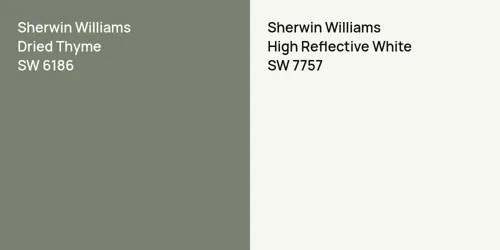 SW 6186 Dried Thyme vs SW 7757 High Reflective White