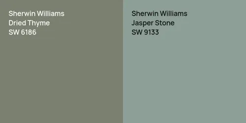 SW 6186 Dried Thyme vs SW 9133 Jasper Stone