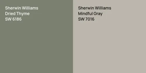 SW 6186 Dried Thyme vs SW 7016 Mindful Gray