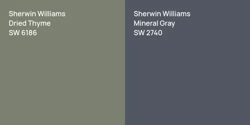 SW 6186 Dried Thyme vs SW 2740 Mineral Gray