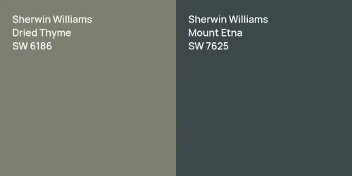 SW 6186 Dried Thyme vs SW 7625 Mount Etna