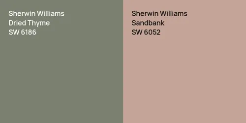 SW 6186 Dried Thyme vs SW 6052 Sandbank