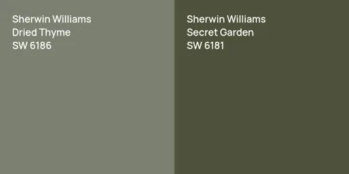 SW 6186 Dried Thyme vs SW 6181 Secret Garden