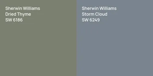 SW 6186 Dried Thyme vs SW 6249 Storm Cloud