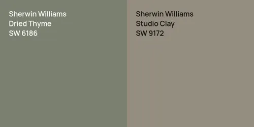 SW 6186 Dried Thyme vs SW 9172 Studio Clay