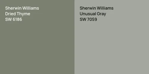 SW 6186 Dried Thyme vs SW 7059 Unusual Gray