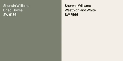 SW 6186 Dried Thyme vs SW 7566 Westhighland White