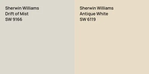 SW 9166 Drift of Mist vs SW 6119 Antique White