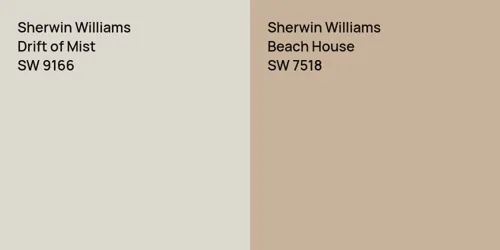 SW 9166 Drift of Mist vs SW 7518 Beach House