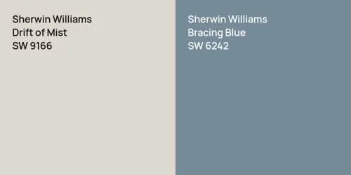 SW 9166 Drift of Mist vs SW 6242 Bracing Blue