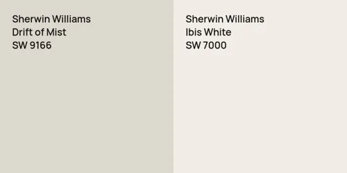 SW 9166 Drift of Mist vs SW 7000 Ibis White