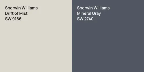 SW 9166 Drift of Mist vs SW 2740 Mineral Gray