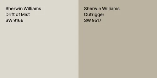 SW 9166 Drift of Mist vs SW 9517 Outrigger