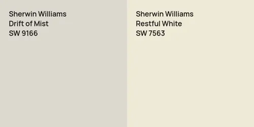 SW 9166 Drift of Mist vs SW 7563 Restful White