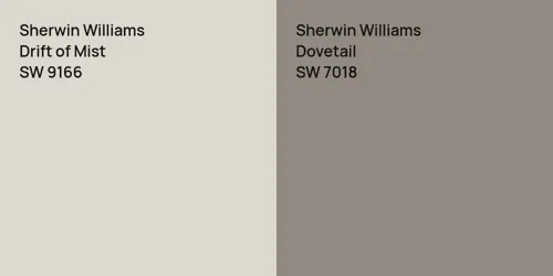 SW 9166 Drift of Mist vs SW 7018 Dovetail