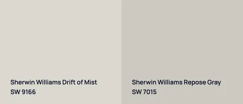 SW 9166 Drift of Mist vs SW 7015 Repose Gray