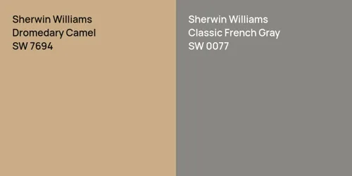 SW 7694 Dromedary Camel vs SW 0077 Classic French Gray