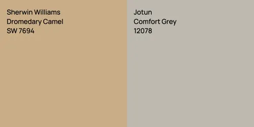 SW 7694 Dromedary Camel vs 12078 Comfort Grey