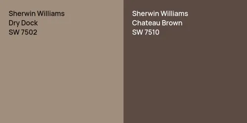 SW 7502 Dry Dock vs SW 7510 Chateau Brown