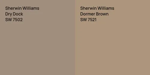 SW 7502 Dry Dock vs SW 7521 Dormer Brown