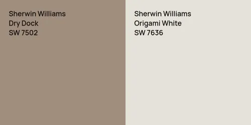 SW 7502 Dry Dock vs SW 7636 Origami White