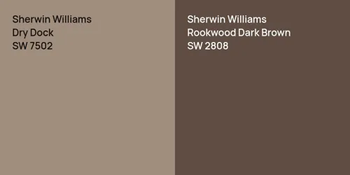 SW 7502 Dry Dock vs SW 2808 Rookwood Dark Brown