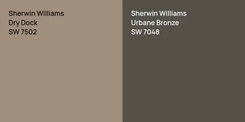 SW 7502 Dry Dock vs SW 7048 Urbane Bronze