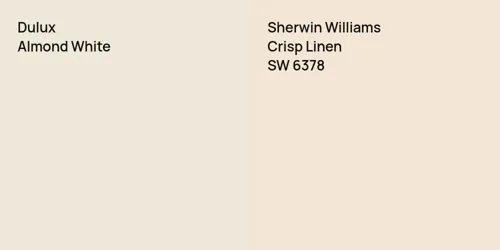 null Almond White vs SW 6378 Crisp Linen