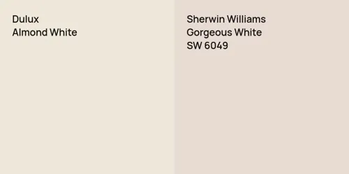 null Almond White vs SW 6049 Gorgeous White