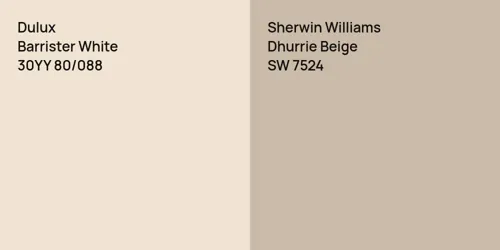 30YY 80/088 Barrister White vs SW 7524 Dhurrie Beige