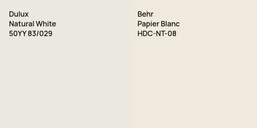 50YY 83/029 Natural White vs HDC-NT-08 Papier Blanc