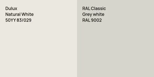 50YY 83/029 Natural White vs RAL 9002  Grey white