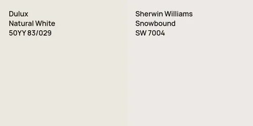 50YY 83/029 Natural White vs SW 7004 Snowbound