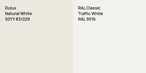 50YY 83/029 Natural White vs RAL 9016 Traffic White