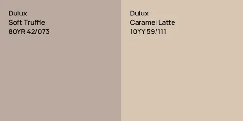 80YR 42/073 Soft Truffle vs 10YY 59/111 Caramel Latte