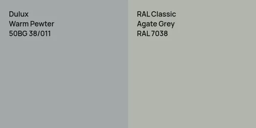 50BG 38/011 Warm Pewter vs RAL 7038 Agate Grey