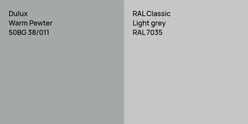 50BG 38/011 Warm Pewter vs RAL 7035  Light grey